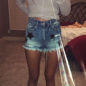 Zara star jean shorts